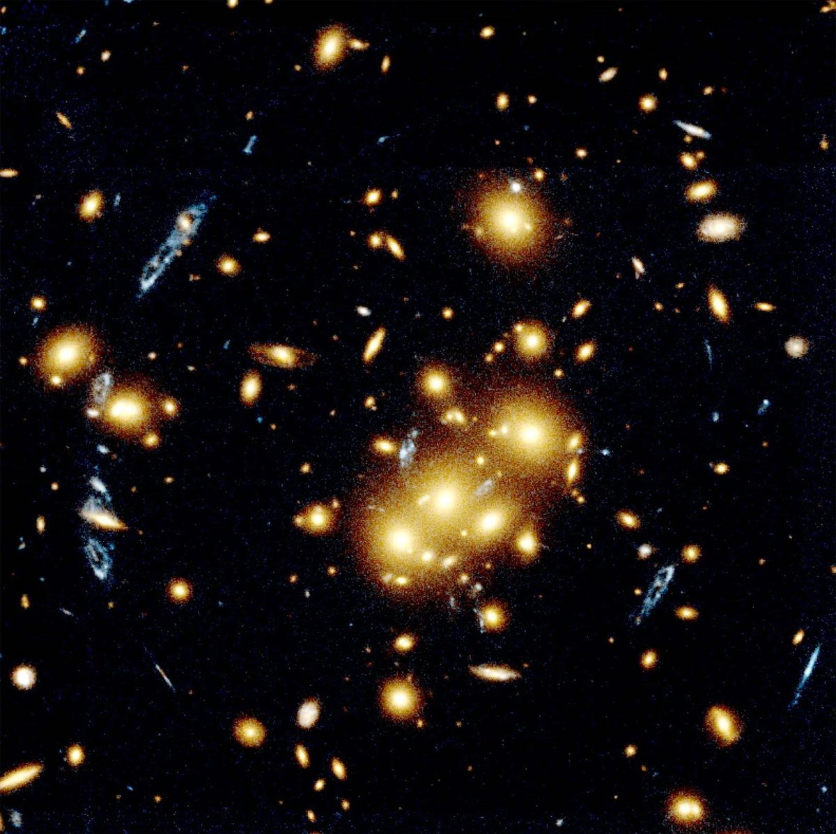 Cosmic view showing gravitational fields across space