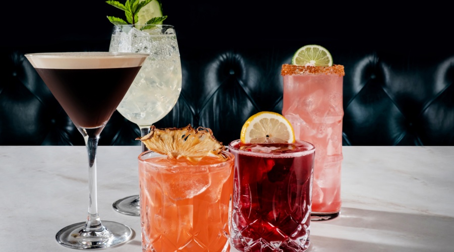 Cocktail menu representing seasonal offerings