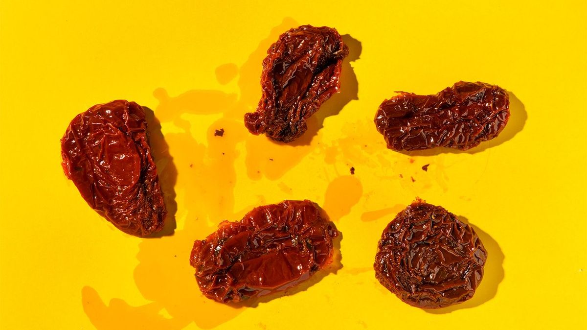 Sun-dried tomatoes in culinary context showing their appearance and typical use